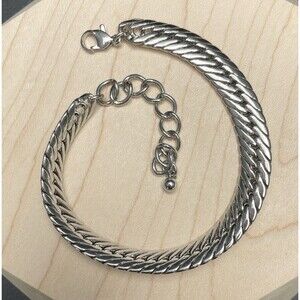 Silvertone Snake Adjustable Unisex Fashion Bracelet Jewelry